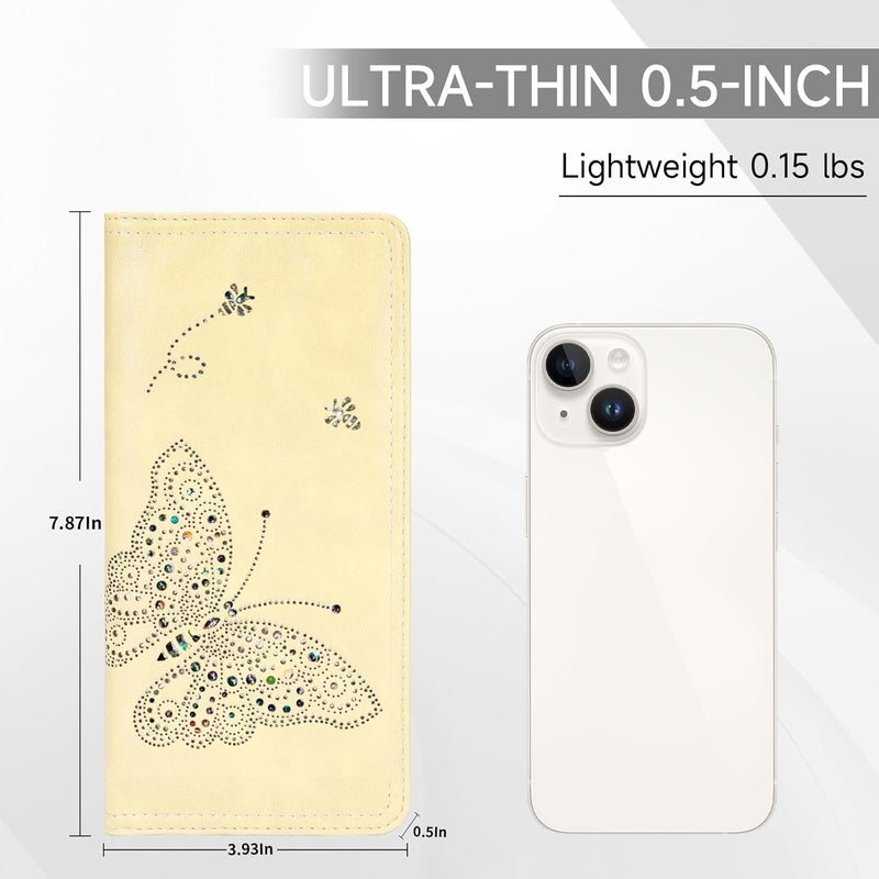 KITEVIUN RFID Wallet Women Ultra Slim Thin Womens Wallet Compact Clutch Long Ladies Wallet for Women LIGHT-YELLOW - Image 2